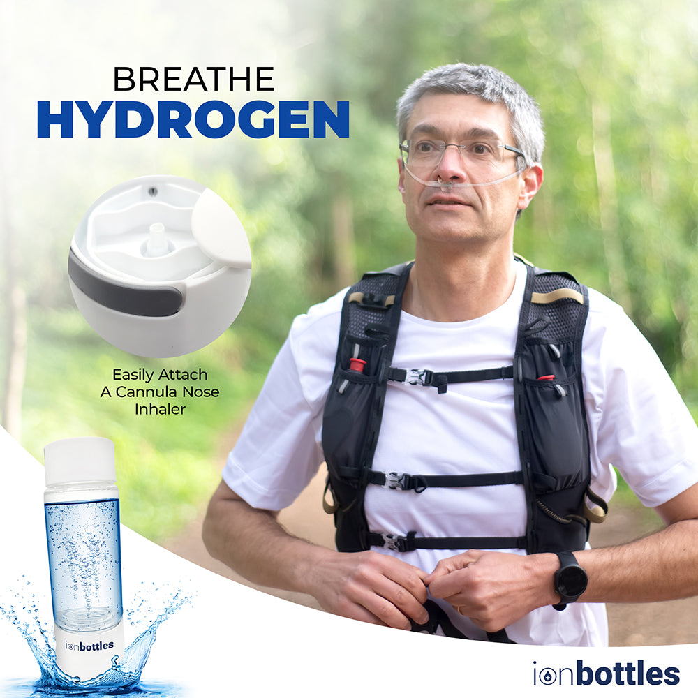 Man using pro hydrogen water bottle