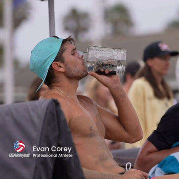 Professional USA Volleyball Athlete Evan Corey drinking ionbottles Tritan Sport