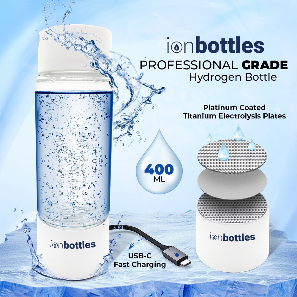 Original IonBottles - High Therapeutic Levels 1.6 PPM Hydrogen Water Bottle  Featuring SPE and PEM Technology